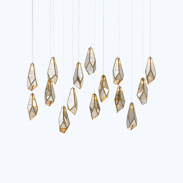 Glace Mirror Pendant 15 Linear Multi-Drop