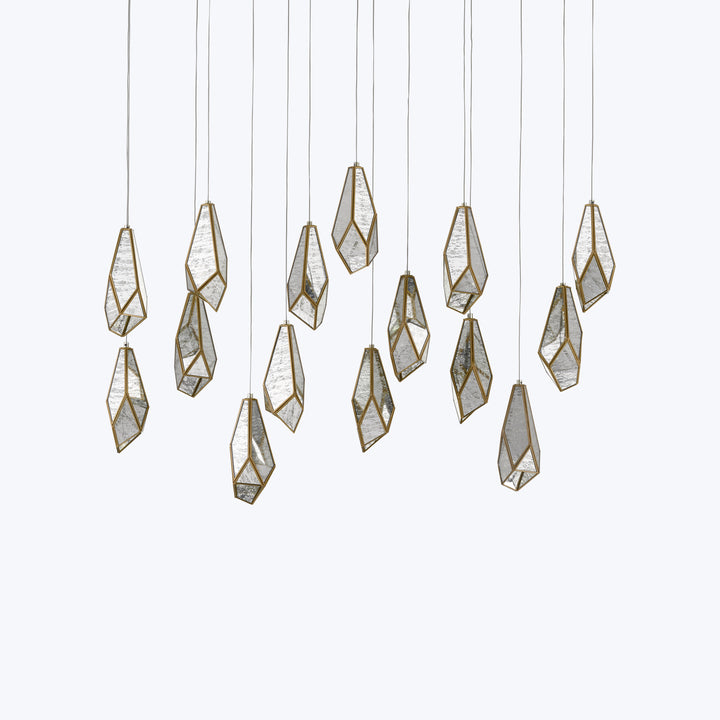 Glace Mirror Pendant 15 Linear Multi-Drop