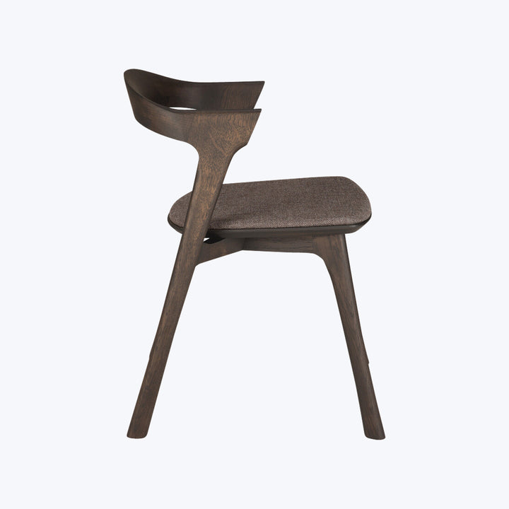 Upholstered Bok Side Chair Oak Brown