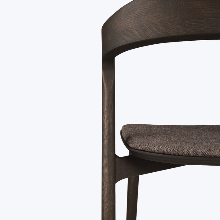 Upholstered Bok Side Chair Oak Brown