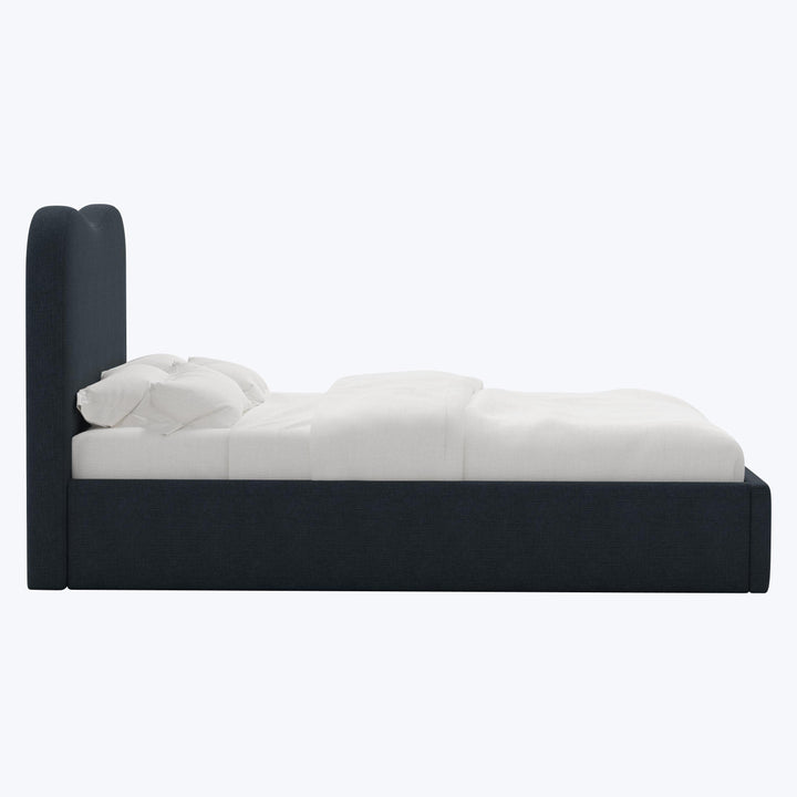 Hayes Platform Bed King / Linen Navy