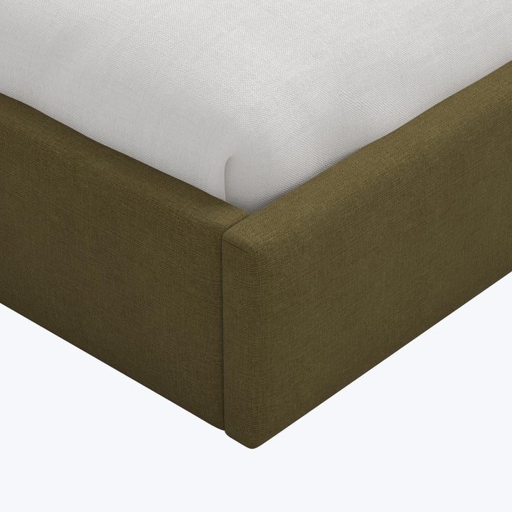 Hayes Platform Bed King / Linen Olive