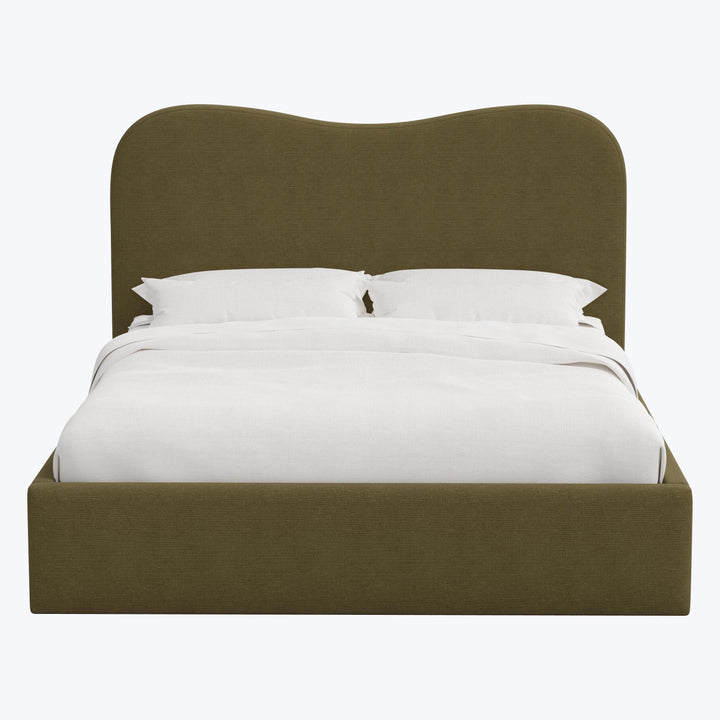 Hayes Platform Bed California King / Linen Olive