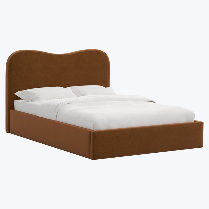 Hayes Platform Bed Twin / Performance Velvet Copper