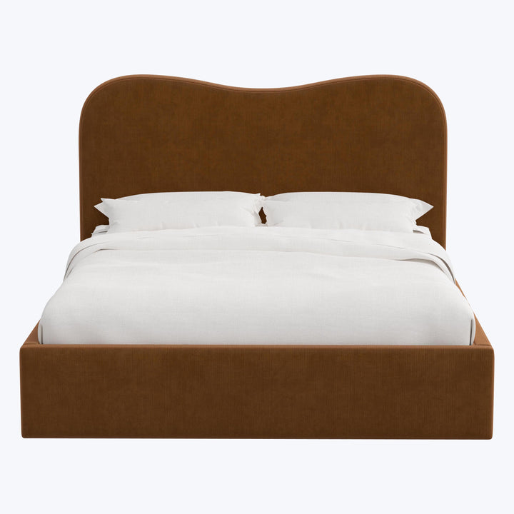Hayes Platform Bed King / Performance Velvet Copper
