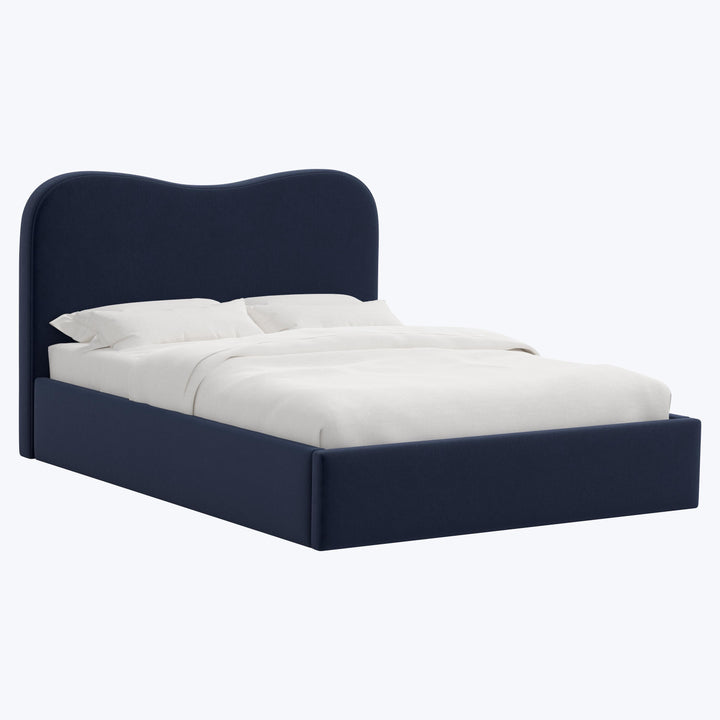 Hayes Platform Bed Twin / Performance Velvet Ocean