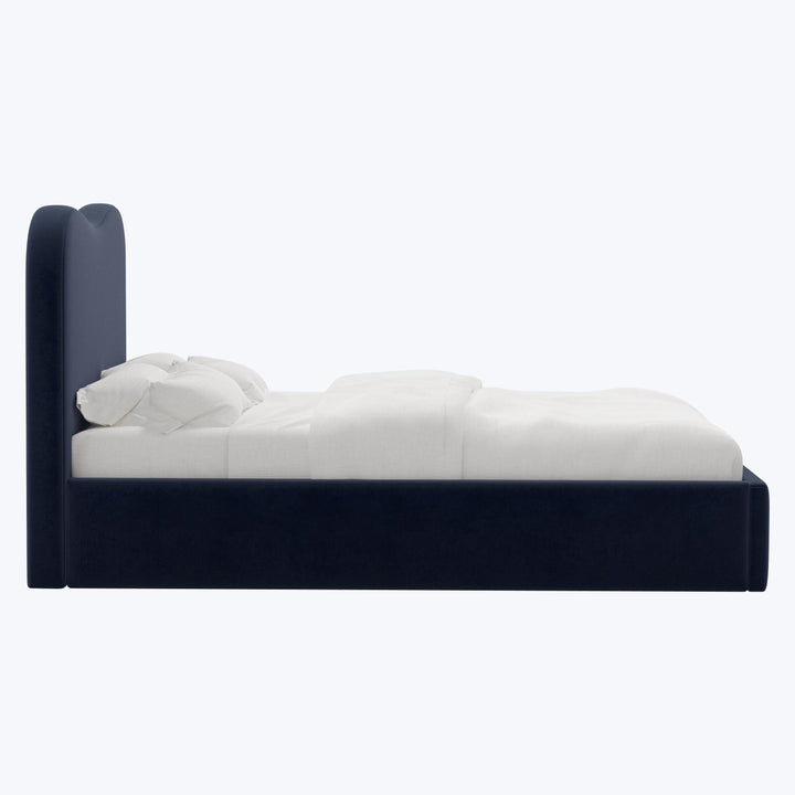Hayes Platform Bed King / Performance Velvet Ocean
