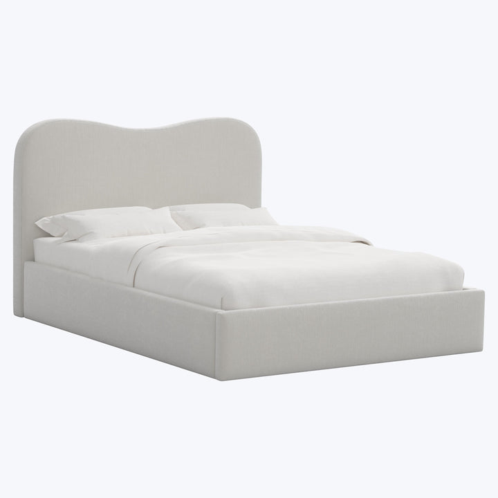 Hayes Platform Bed Twin / Performance Velvet Snow