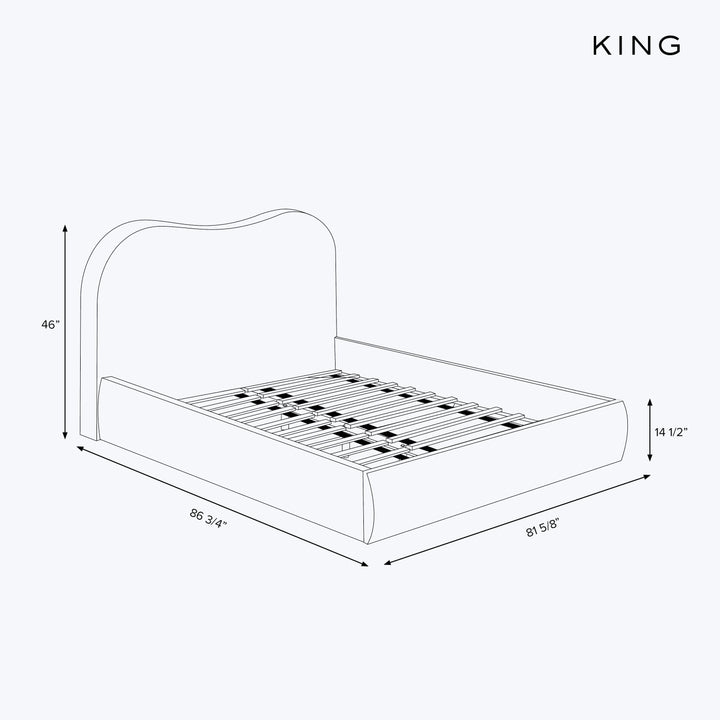 Hayes Platform Bed King / Velvet Blush