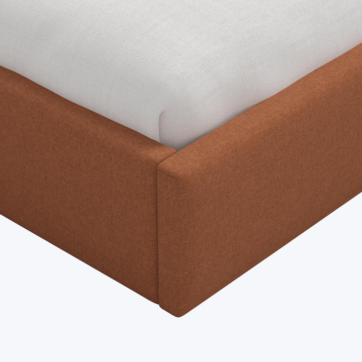 Hayes Platform Bed King / Zuma Linen Terracotta