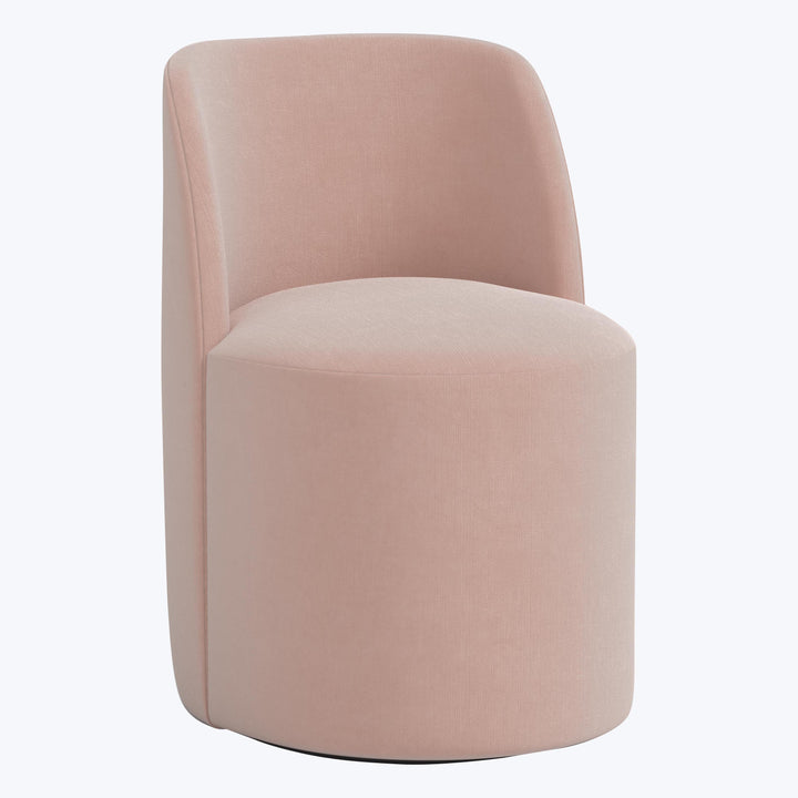 Jessa Swivel Dining Chair Performance Velvet Pink Champagne
