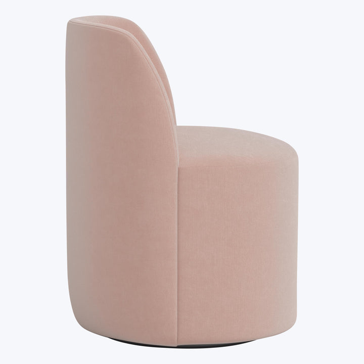 Jessa Swivel Dining Chair Performance Velvet Pink Champagne