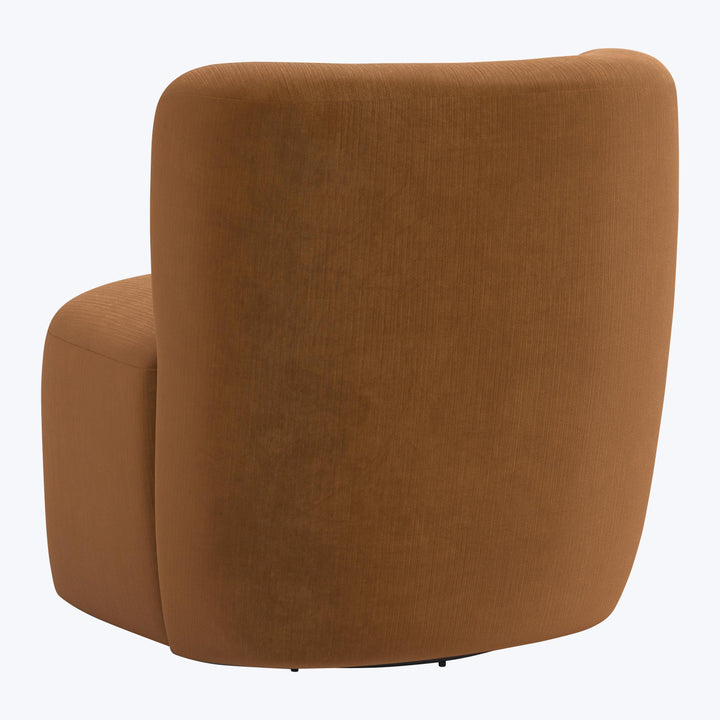 Nia Swivel Chair Performance Velvet Copper