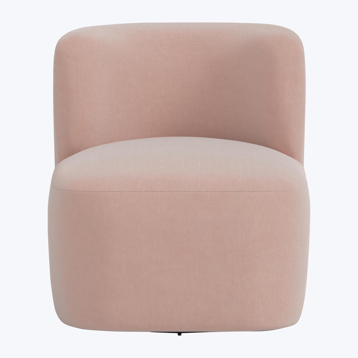 Nia Swivel Chair Performance Velvet Pink Champagne