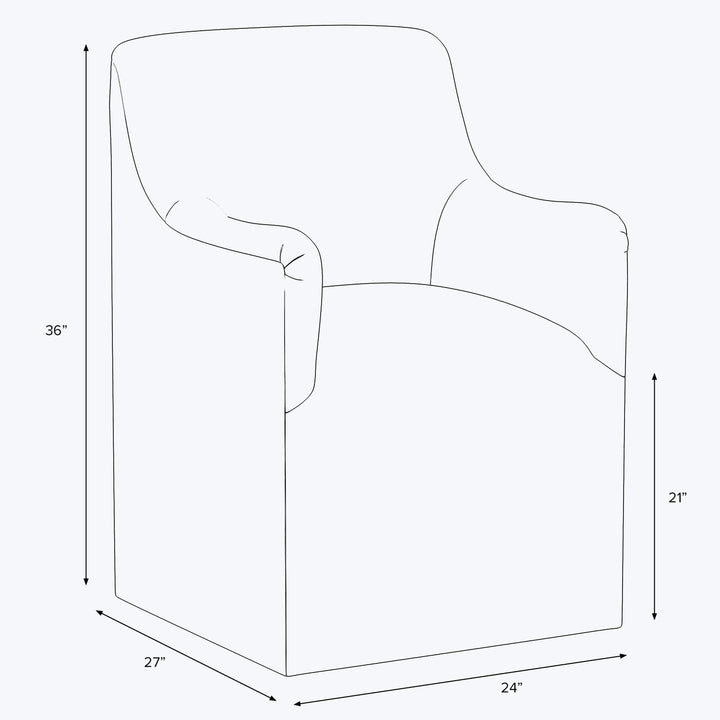 Priya Dining Chair Performance Velvet Snow