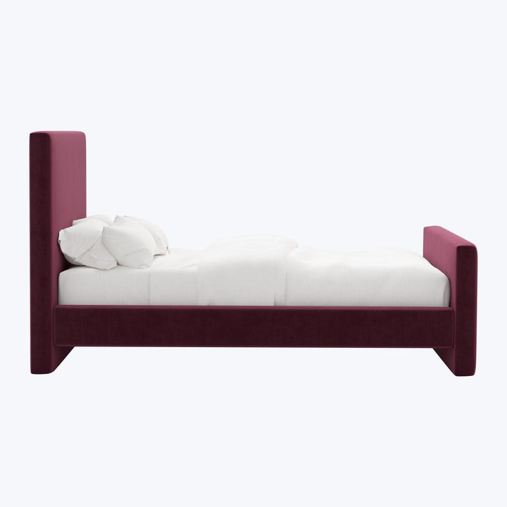 Alta Platform Bed Twin / Performance Velvet Raisin