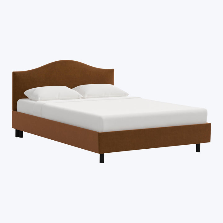 Wednesday Platform Bed Twin / Performance Velvet Copper