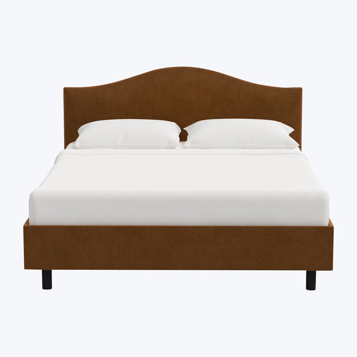 Wednesday Platform Bed Twin / Performance Velvet Copper