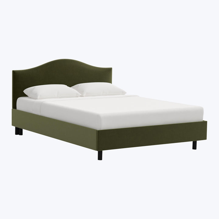 Wednesday Platform Bed Twin / Performance Velvet Moss