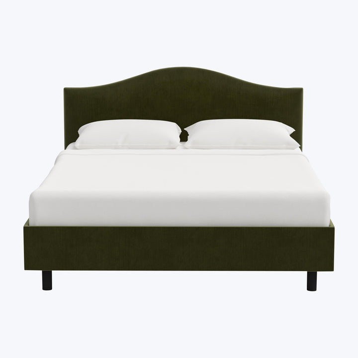Wednesday Platform Bed Twin / Performance Velvet Moss
