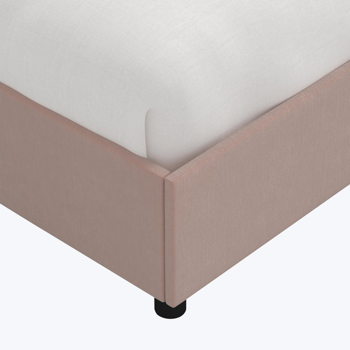 Wednesday Platform Bed Twin / Performance Velvet Pink Champagne