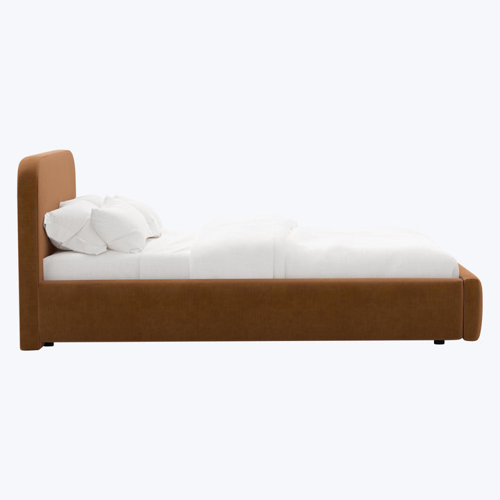 Emme Platform Bed Twin / Performance Velvet Copper