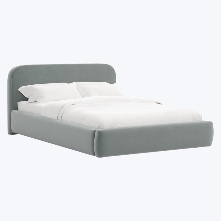 Emme Platform Bed Twin / Performance Velvet Lichen