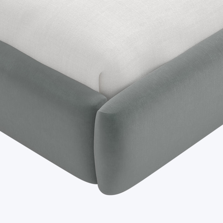 Emme Platform Bed Twin / Performance Velvet Lichen