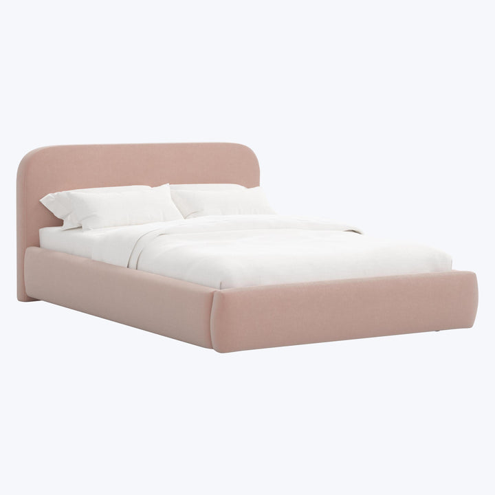 Emme Platform Bed Twin / Performance Velvet Pink Champagne