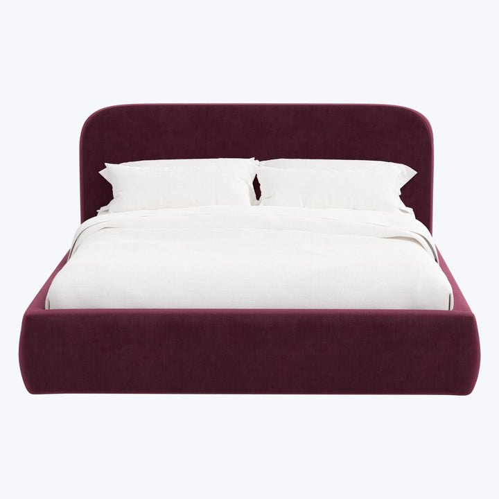 Emme Platform Bed Twin / Performance Velvet Raisin