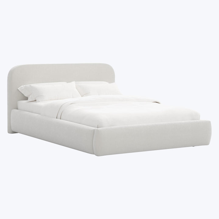 Emme Platform Bed Twin / Performance Velvet Snow