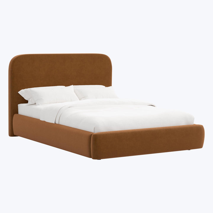 Emme Tall Platform Bed King / Performance Velvet Copper