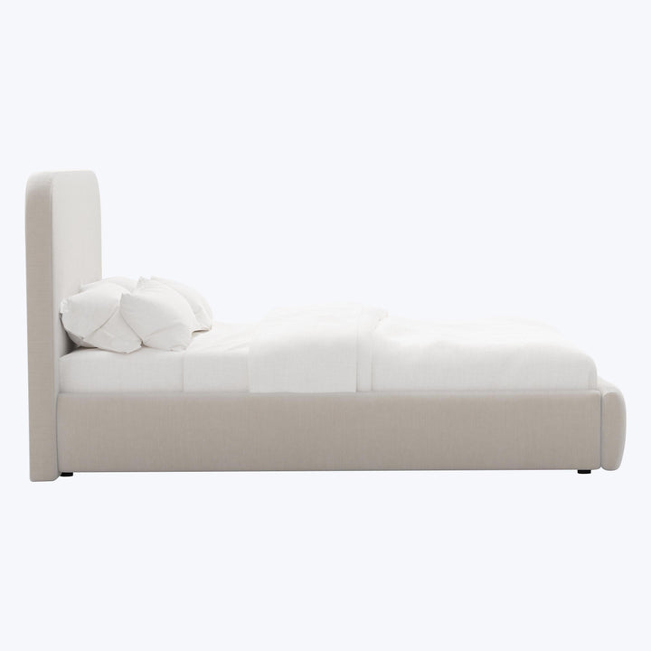 Emme Tall Platform Bed Twin / Performance Velvet Mineral