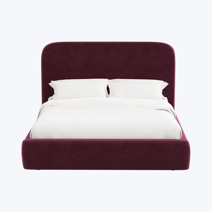 Emme Tall Platform Bed Twin / Performance Velvet Raisin