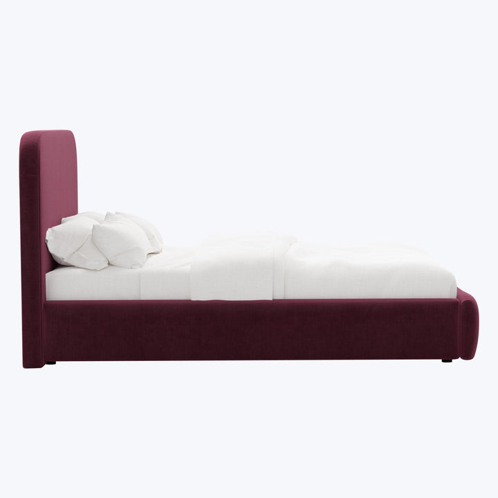 Emme Tall Platform Bed California King / Performance Velvet Raisin