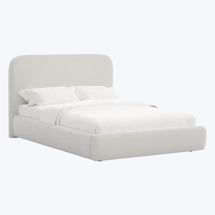 Emme Tall Platform Bed Queen / Performance Velvet Snow