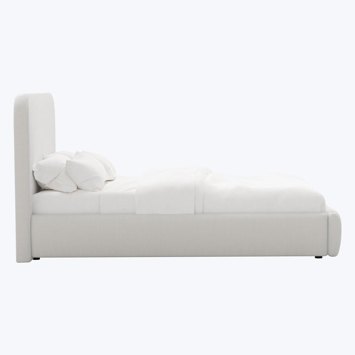 Emme Tall Platform Bed Queen / Performance Velvet Snow