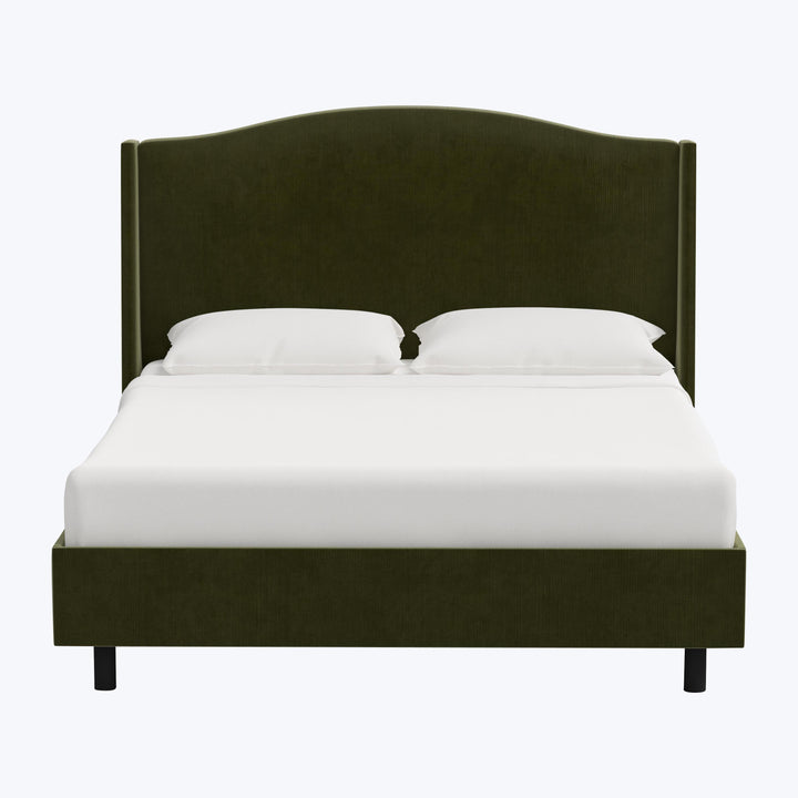 Ellis Platform Bed Twin / Performance Velvet Moss