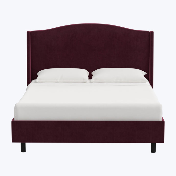 Ellis Platform Bed Twin / Performance Velvet Raisin