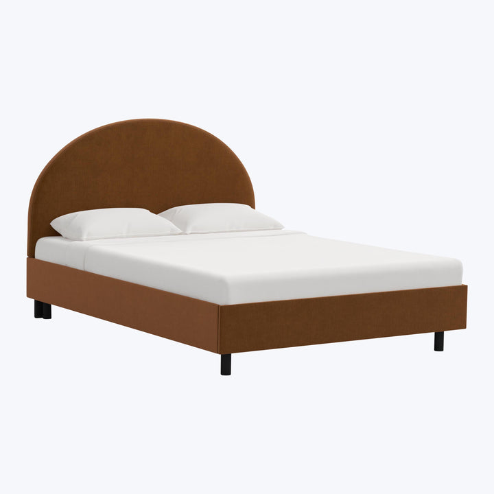 Solana Platform Bed Twin / Performance Velvet Copper