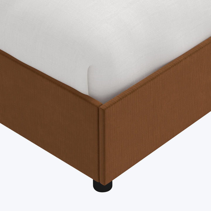 Solana Platform Bed Twin / Performance Velvet Copper