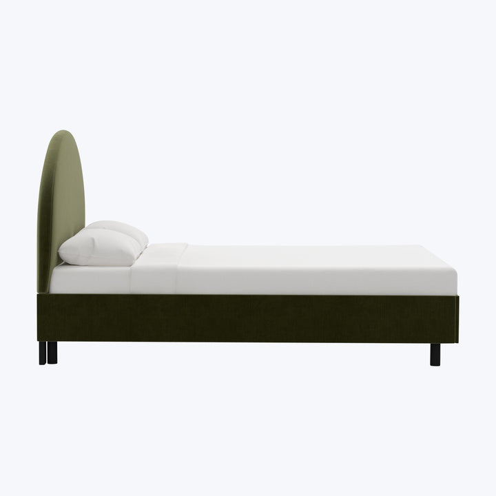 Solana Platform Bed Twin / Performance Velvet Moss