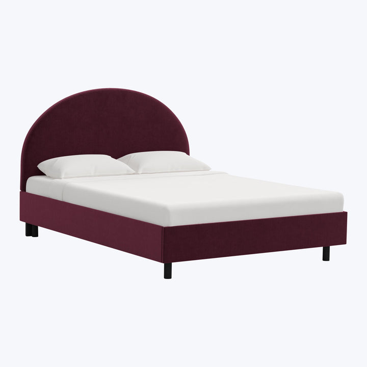 Solana Platform Bed Twin / Performance Velvet Raisin