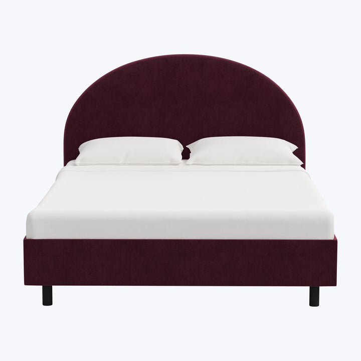 Solana Platform Bed Twin / Performance Velvet Raisin
