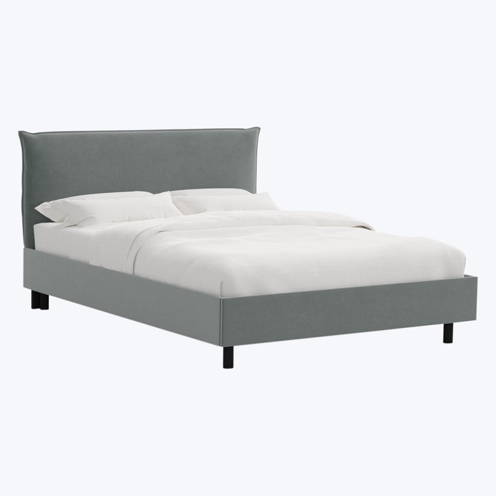 Willow Platform Bed Twin / Performance Velvet Lichen