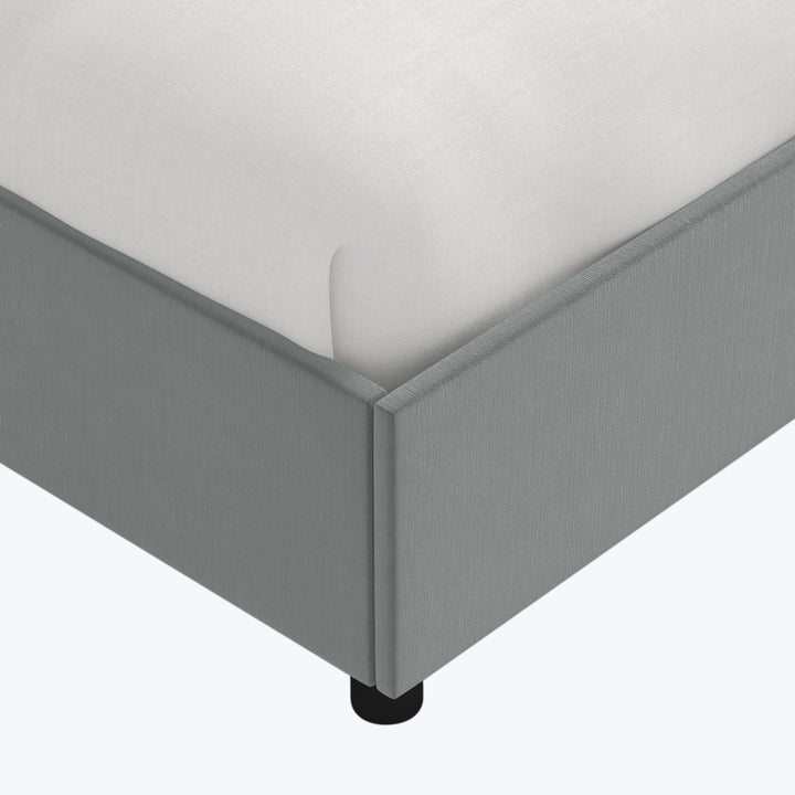 Willow Platform Bed Twin / Performance Velvet Lichen