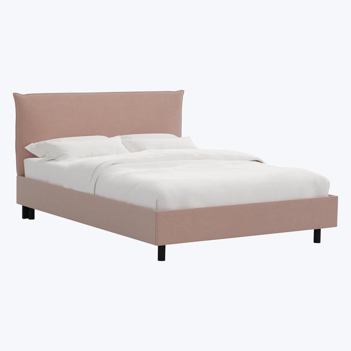 Willow Platform Bed Twin / Performance Velvet Pink Champagne