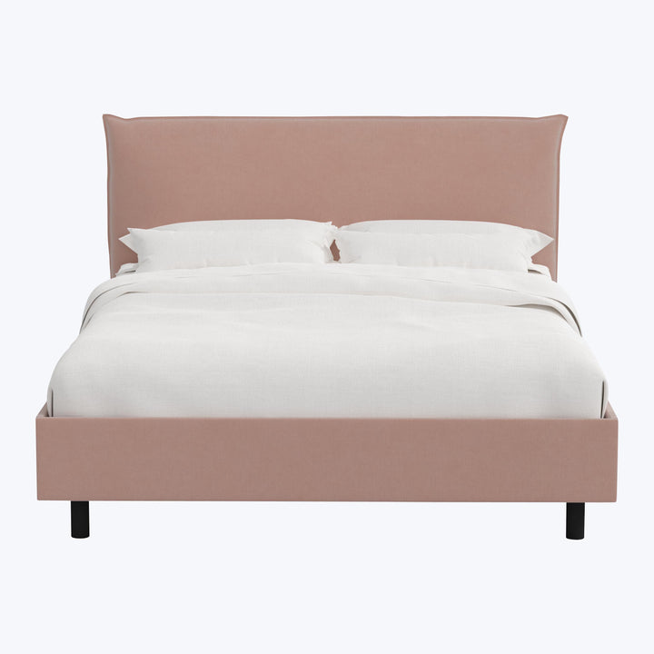 Willow Platform Bed Twin / Performance Velvet Pink Champagne