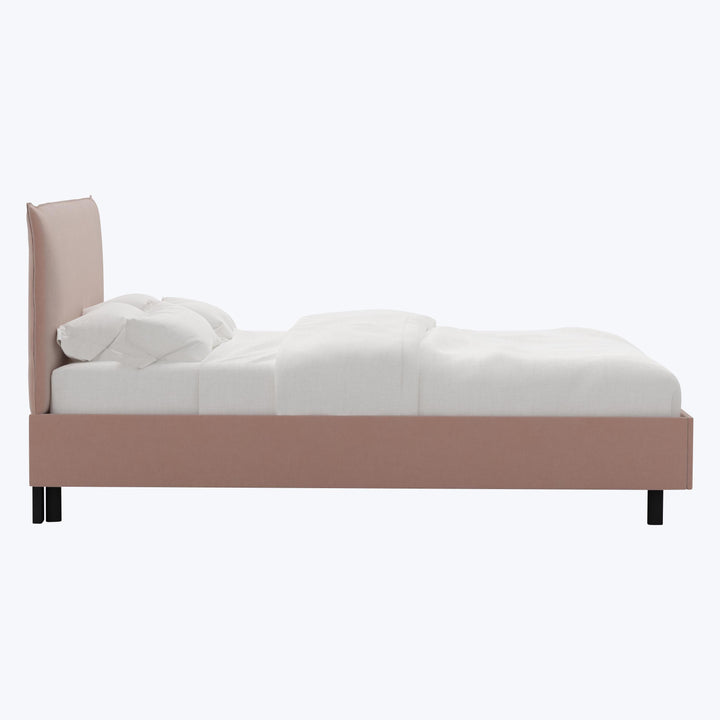 Willow Platform Bed Twin / Performance Velvet Pink Champagne