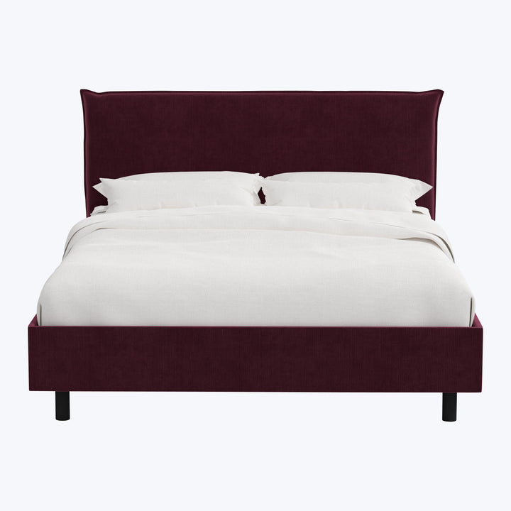 Willow Platform Bed Twin / Performance Velvet Raisin